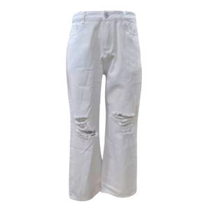 White Ripped Mom Jeans